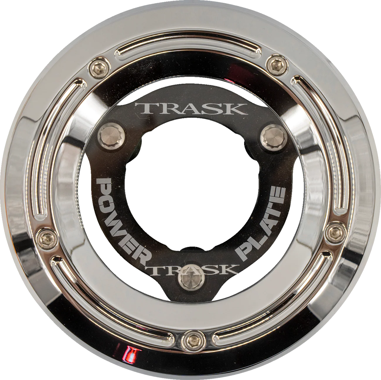 TRASK Derby Cover with Power Plate - Chrome/Black - Kit - '18-'25 Softail TM-0052-CH-BK