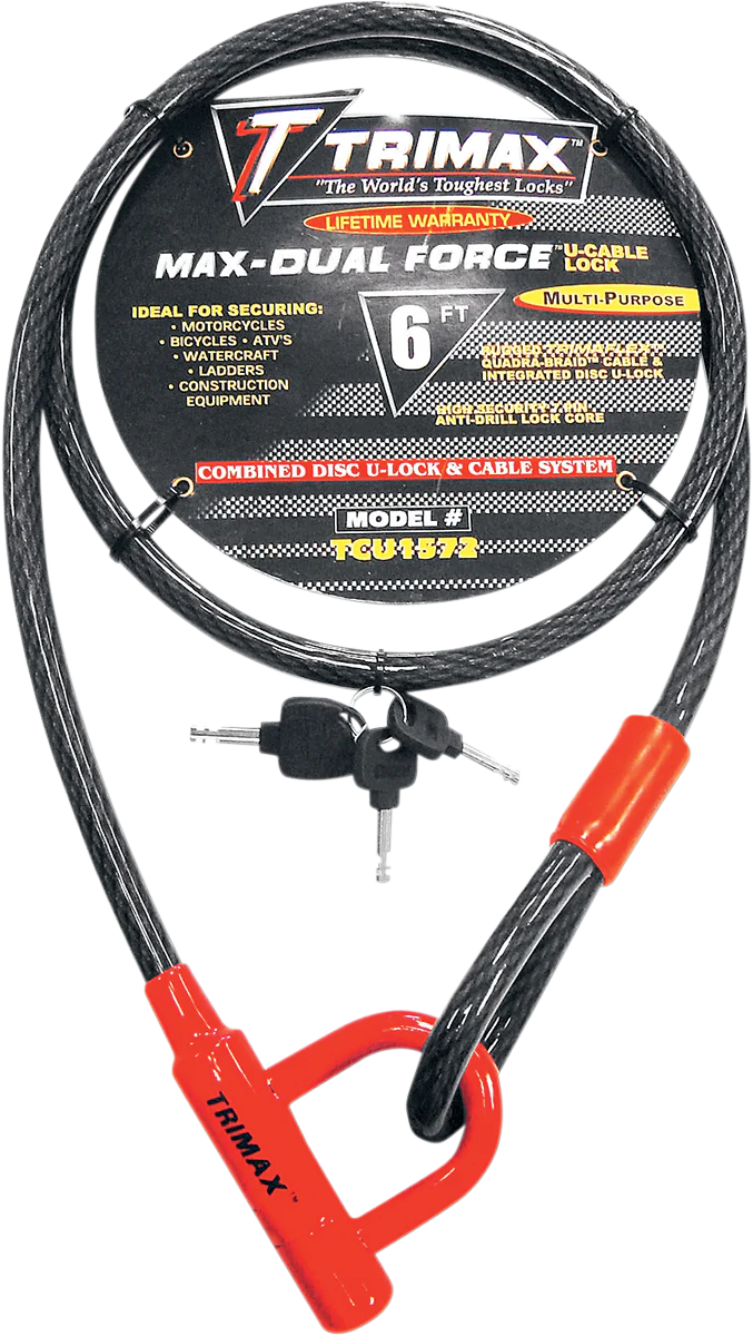 TRIMAX U-Lock and Cable Locks - 72" TCU1572