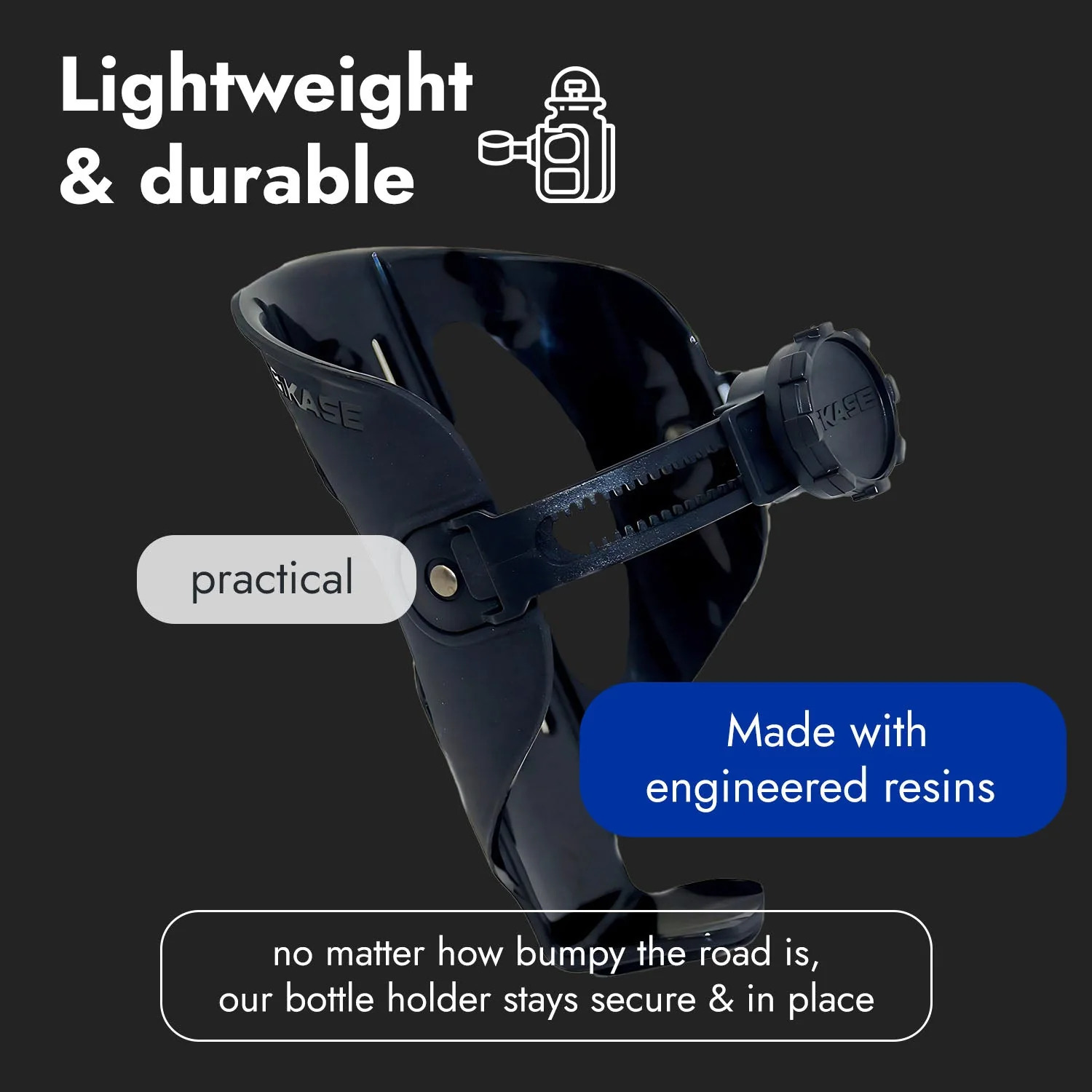 BiKASE Water Bottle Holder for Bikes , ABC Cage - Any Bottle Cage, Adjustable Water Bottle Cage for Bicycles - Image 4