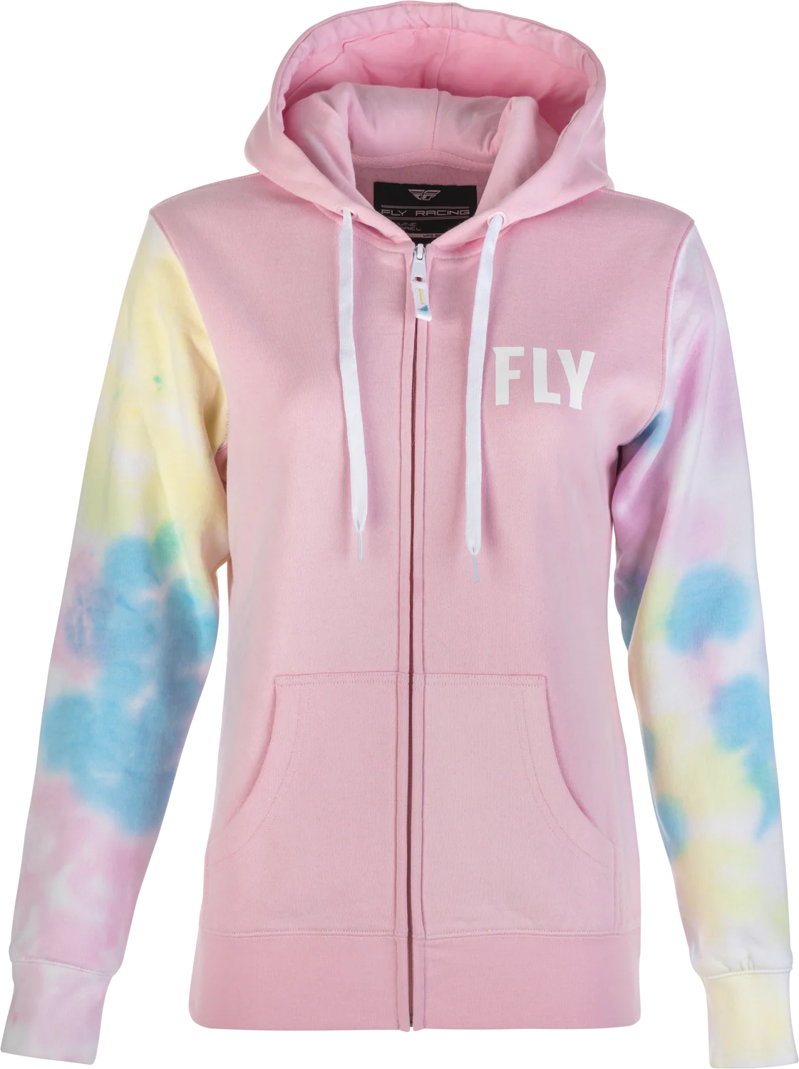 Women's Fly Tie Dye Zip Up Hoodie Pink/Yellow/Blue Md