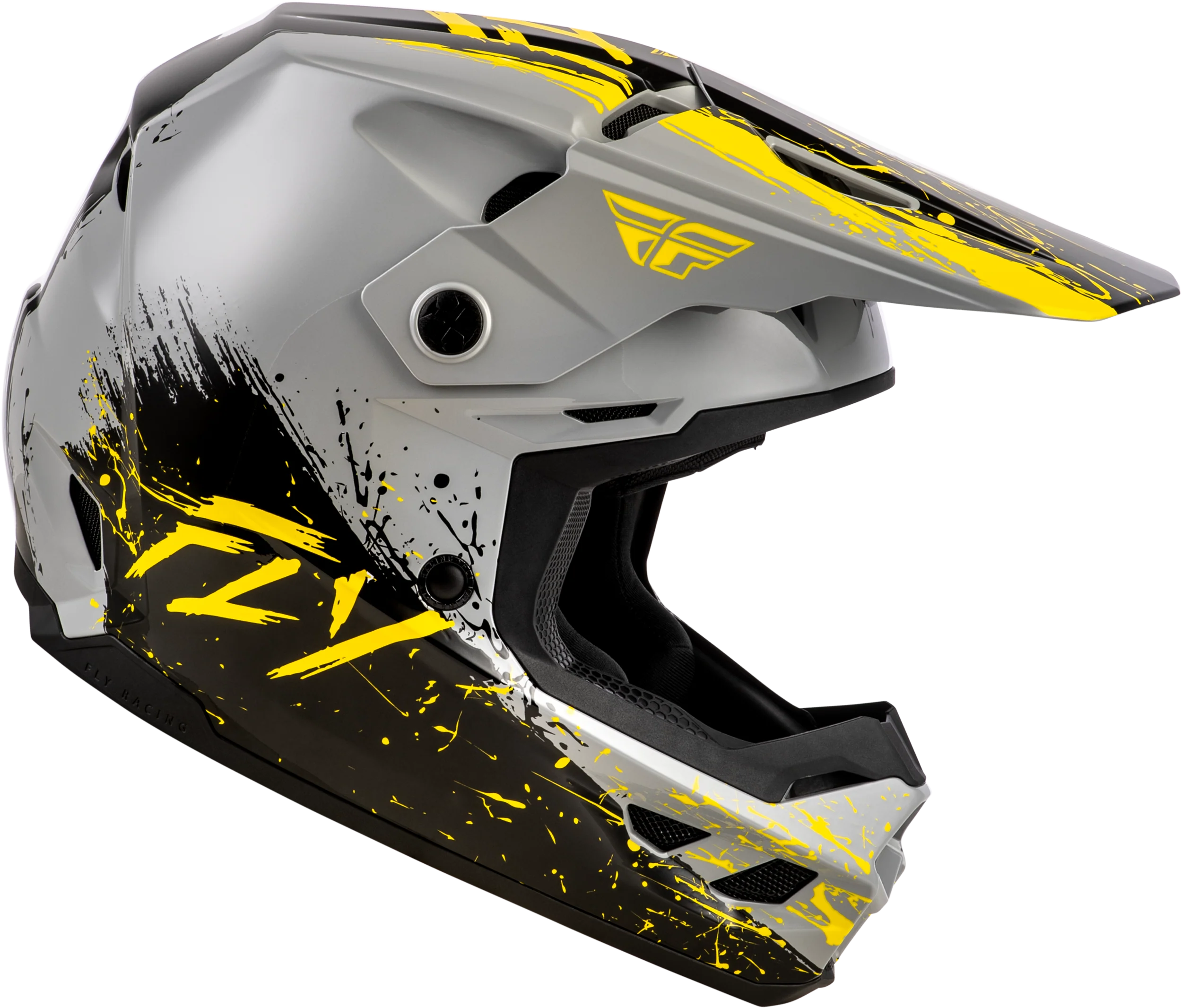 Youth Kinetic Drip Helmet Grey/Black/Yellow Yl - Image 4