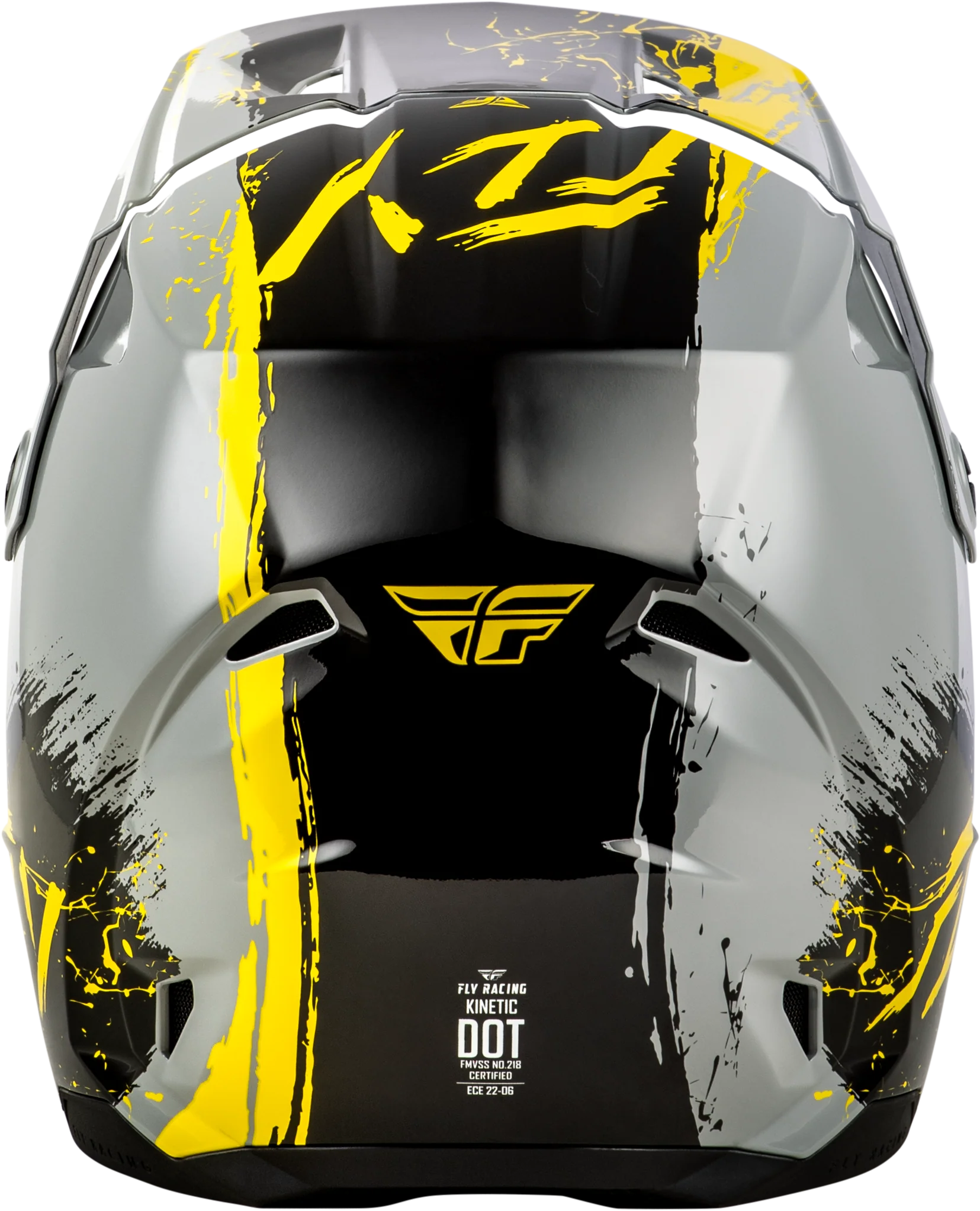 Youth Kinetic Drip Helmet Grey/Black/Yellow Ys - Image 2