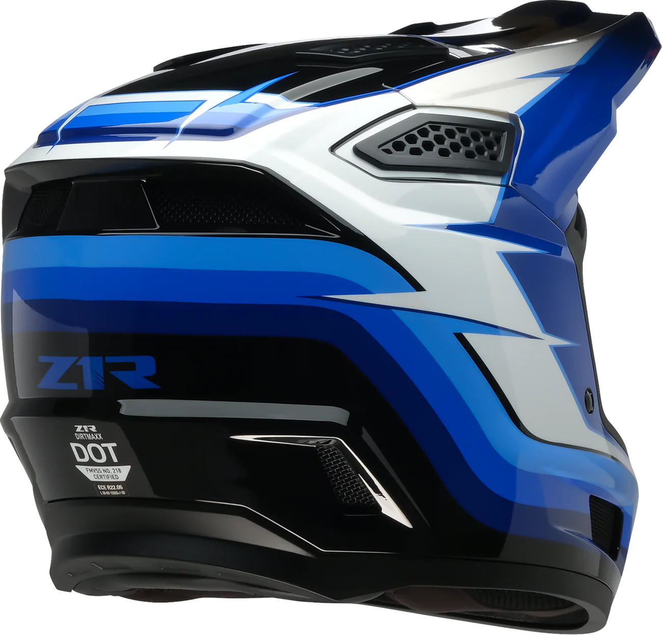 Z1R Dirt Maxx Helmet - Vortex - Blue/White - Small 0110-9688 - Image 4