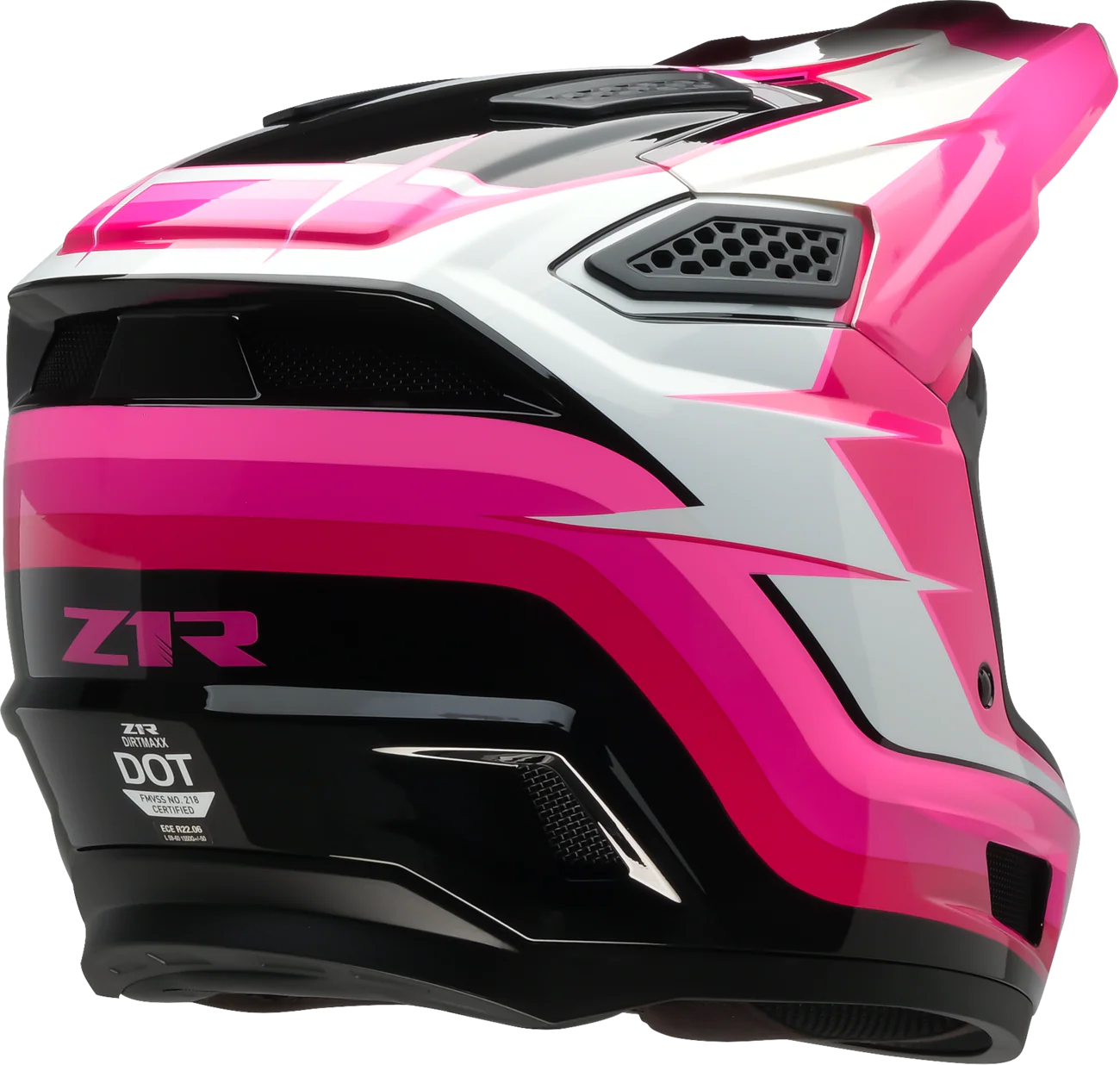 Z1R Dirt Maxx Helmet - Vortex - Pink/White - Medium 0110-9707 - Image 4