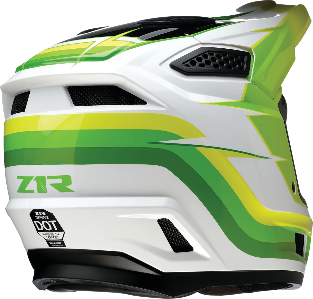 Z1R Dirt Maxx Helmet - Vortex - White/Green - Large 0110-9732 - Image 4